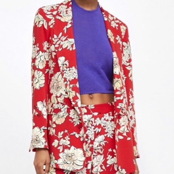 zara floral suit